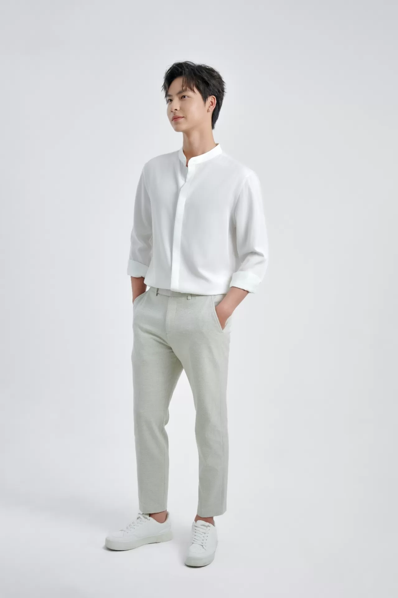 Áo Sơ Mi Cổ Tàu Dài Tay Regular 3118